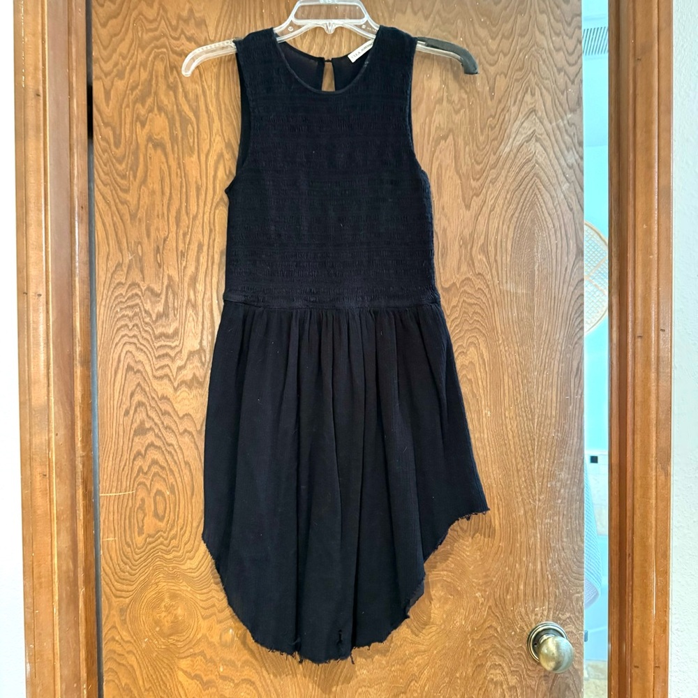 Ulla Johnson Sleeveless Smocked Mini Dress Black Cotton Size 2